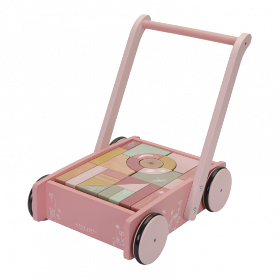 Vozíček s kockami Pink Flowers
